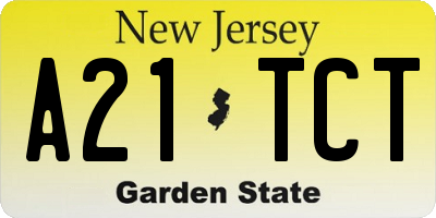NJ license plate A21TCT