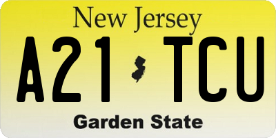 NJ license plate A21TCU