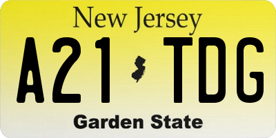 NJ license plate A21TDG