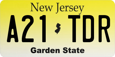 NJ license plate A21TDR