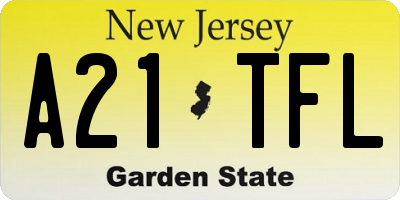 NJ license plate A21TFL