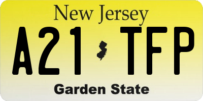 NJ license plate A21TFP