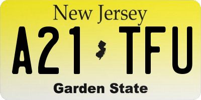 NJ license plate A21TFU