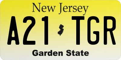 NJ license plate A21TGR