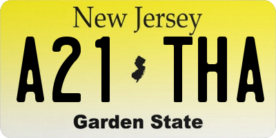 NJ license plate A21THA