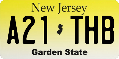 NJ license plate A21THB