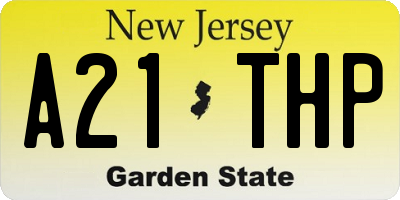 NJ license plate A21THP