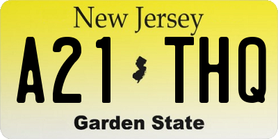 NJ license plate A21THQ