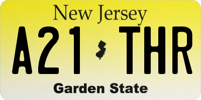 NJ license plate A21THR