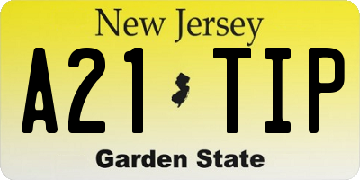 NJ license plate A21TIP