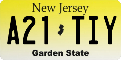NJ license plate A21TIY