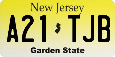 NJ license plate A21TJB