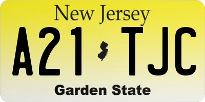 NJ license plate A21TJC