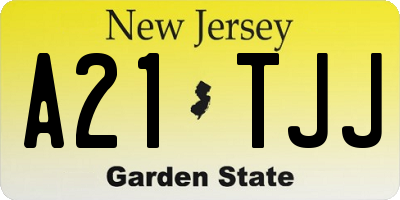 NJ license plate A21TJJ