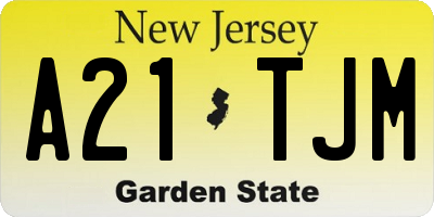 NJ license plate A21TJM