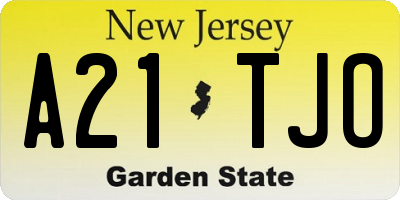 NJ license plate A21TJO