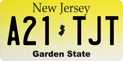NJ license plate A21TJT