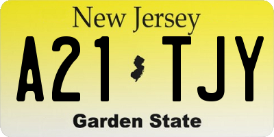 NJ license plate A21TJY