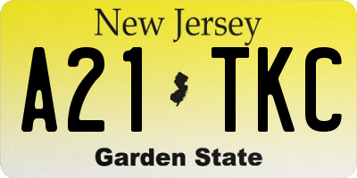 NJ license plate A21TKC