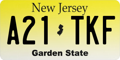 NJ license plate A21TKF