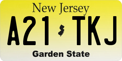 NJ license plate A21TKJ