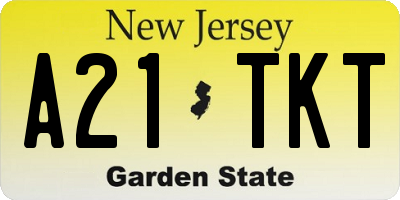 NJ license plate A21TKT