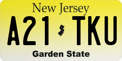 NJ license plate A21TKU