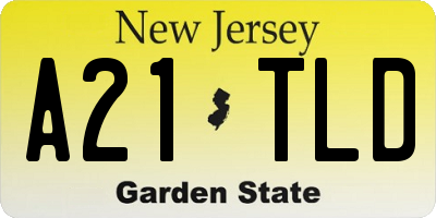 NJ license plate A21TLD