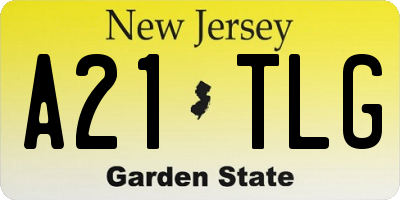 NJ license plate A21TLG