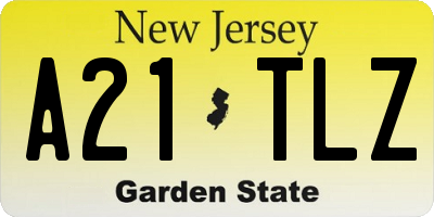 NJ license plate A21TLZ