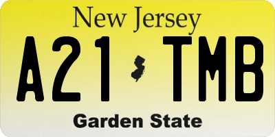 NJ license plate A21TMB