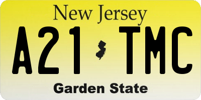 NJ license plate A21TMC