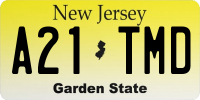 NJ license plate A21TMD
