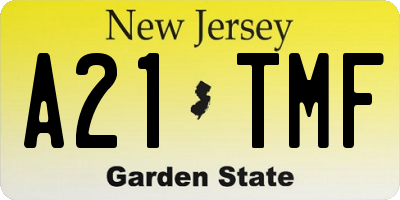 NJ license plate A21TMF