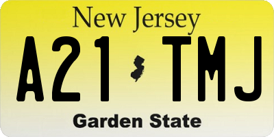NJ license plate A21TMJ