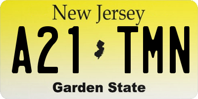 NJ license plate A21TMN