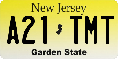 NJ license plate A21TMT