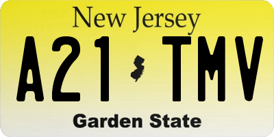 NJ license plate A21TMV