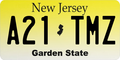 NJ license plate A21TMZ