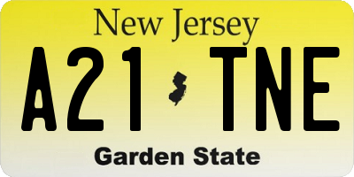 NJ license plate A21TNE