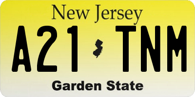 NJ license plate A21TNM