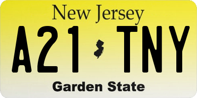 NJ license plate A21TNY