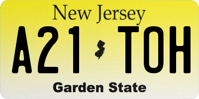 NJ license plate A21TOH