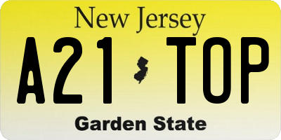 NJ license plate A21TOP