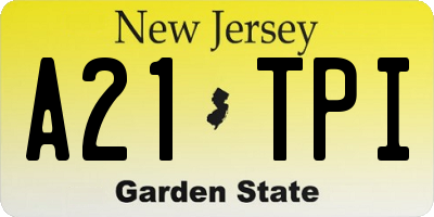 NJ license plate A21TPI