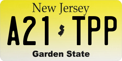 NJ license plate A21TPP