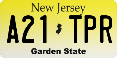 NJ license plate A21TPR