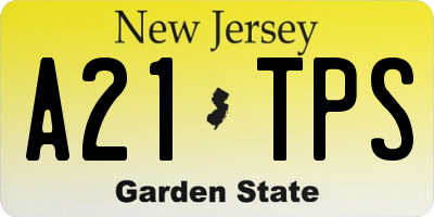 NJ license plate A21TPS