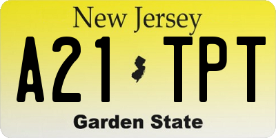 NJ license plate A21TPT