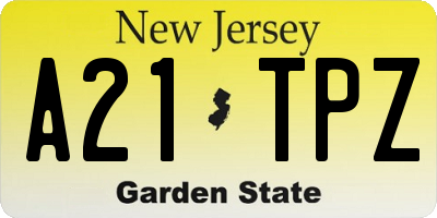 NJ license plate A21TPZ